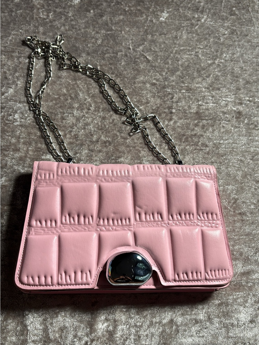 Pink Quilted Chain Shoulder Bag - Unbranded